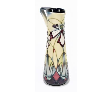 NICHOLAS SLANEY FOR MOORCROFT; limited edition ewer decorated in the 'Cockleshell Orchid' pattern, 102/150, height 24cm, boxe