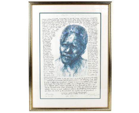 HAROLD FRANCIS RILEY DL DLitt FRCS DFA ATC (born 1934); pencil signed print, 'Mandela', dated 10.12.05, signed lower right, i