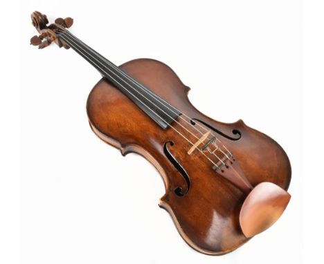 A full-size Venetian school viola with two-piece back, length 41.5cm, unlabelled, cased.Additional InformationVery minor surf