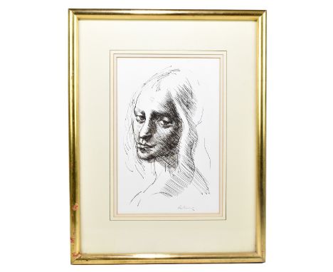 HAROLD FRANCIS RILEY DL, DLitt, FRCS DFA, ATC. (Born 1934); ink drawing ‘Madonna’ after Leonardo da Vinci, signed lower right