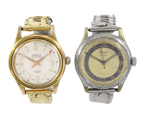 Roamer Rotopower automatic 21 jewels wristwatch and a Ogival manual wind wristwatch, both on expanding strapsCondition Report