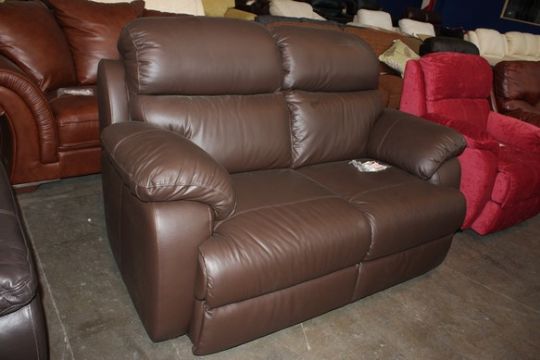 One Brand New Quebec 2 Seater Sofa California Brown Leather One Brand New Quebec 2 Seater Sofa