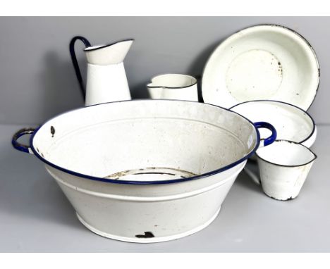 KITCHENALIA,&nbsp; to include; white enamel tub, pitcher, THERMOS, watering can, (A Lot).