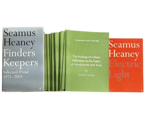 SEAMUS HEANEY. Electric Light 2001. First Edition, original red wraps. With Finders Keepers Selected Prose 1971-2001, 2002. A