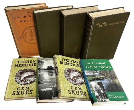 G. E. M. SKUES. Eight books from Skues, including The Way of a trout with a fly. 1921 first edition. A &amp; C Black. Origina