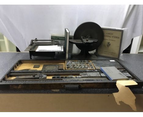 A quantity of printing blocks; together with printing tools, book etc