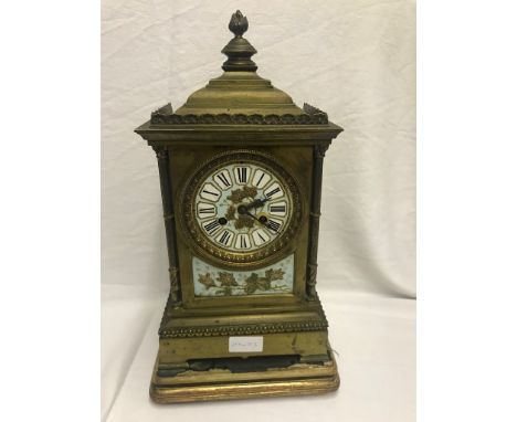 A Victorian Japy Freres brass mantel clock