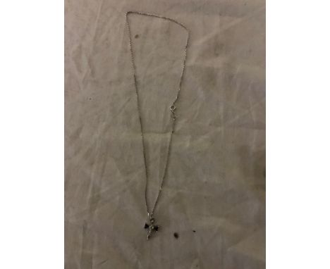 A 9ct chain; together with an 18ct sapphire and diamond cross