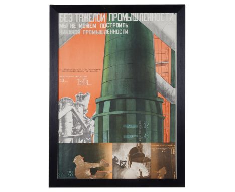 A Russian Propaganda Poster:Depicting an industrial montage, 1967, celebrating the 50th Anniversary of the Russian Revolution