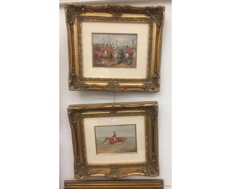 A pair of hunting prints after Henry Alken to include 'Taking the Lead' &amp; 'The Duke of Wellington' , each 15 x 20 cm