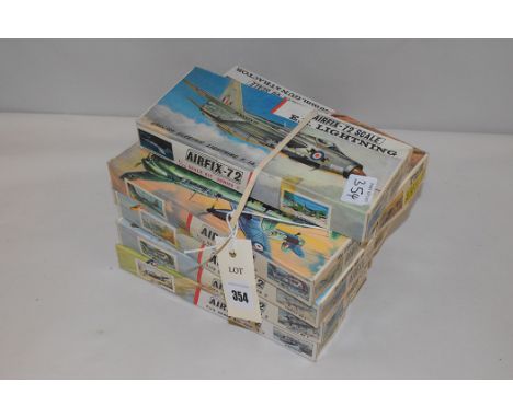 Airfix model constructor kits, series 2, red stripe box, to include: Henschel H.S.129, RAF Emergency Set, Eagle Basset 206, 8