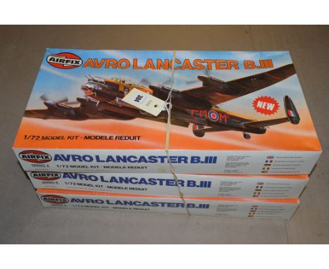 Airfix model constructor kits, series 8, 1:72 scale: Avro Lancaster B.III, 08002 (x3).