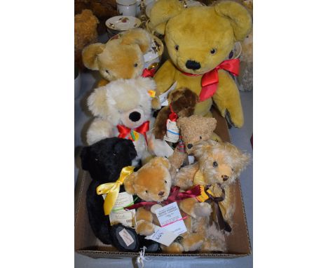 A collection of teddy bears, comprising: five Merrythought; Millennium Bear,Ltd Bear, Isabelita, and two others; together wit