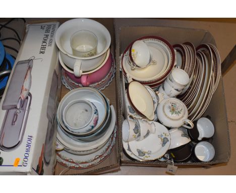 A New Hampshire pattern part dinner service; a Gladstone china part tea set; Hornsea Pottery part coffee set; miscellaneous d