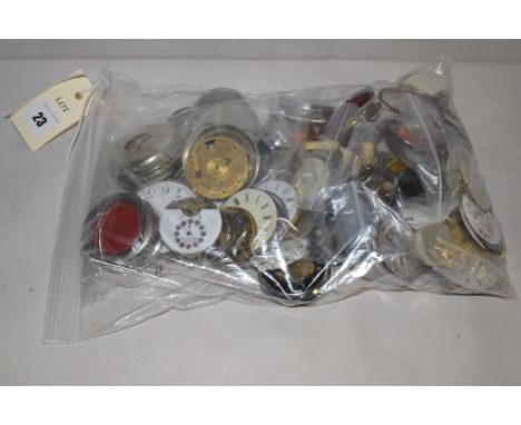Swift pocket watch movements and parts, to include: dials; button; winders; cases; and others.
