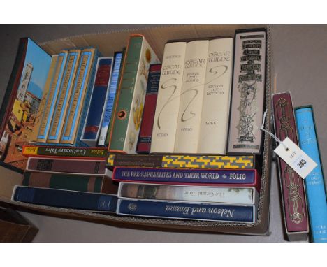 A collection of Folio Society books, in slip covers, including: The Stories Of Oscar Wilde; Nelson & Emma; Diary Of A Country