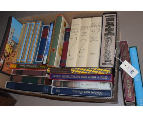 A collection of Folio Society books, in slip covers, including: The Stories Of Oscar Wilde; Nelson & Emma; Diary Of A Country