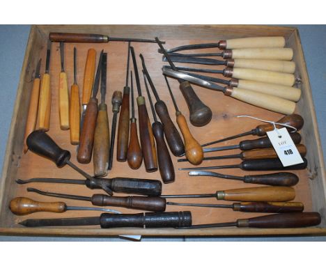 Wood carving tools, to include: chisels by Solingen, Germany; and other antique tools.