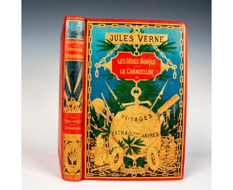 Rarely offered volume from Hetzel Au Globe Dore French edition of the Voyages Extraordinaires by writer Jules Verne published