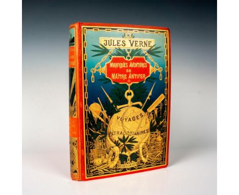 Outstanding volume from Hetzel's Au Globe Dore French edition of the Voyages Extraordinaires by writer Jules Verne. It includ