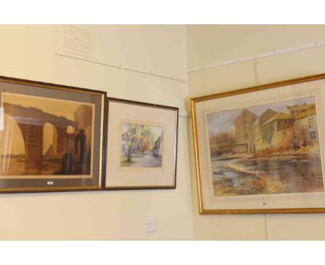 Large collection of paintings, prints, two Russian icons, mirror, etc