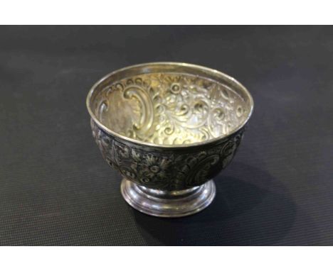 Embossed silver sugar basin
