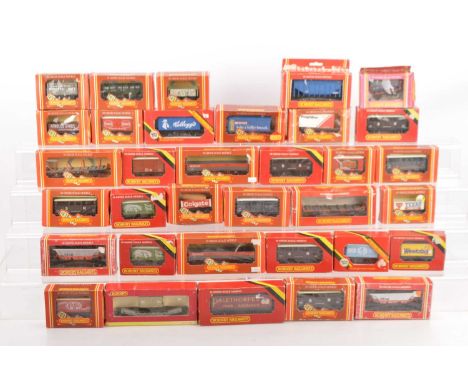 Hornby  00 gauge assorted freight wagons in original boxes (34), including R106 SR Sheep wagon (5), R022 GW Cattle wagon (2),