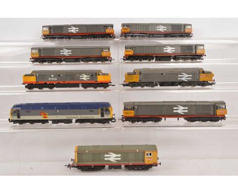 Hornby Lima Diesel Locomotives in 00 gauge  (9), Hornby Class 58 Co-Co Railfreight grey/yellow/red 58001 (5), Class 20 Bo-Bo 