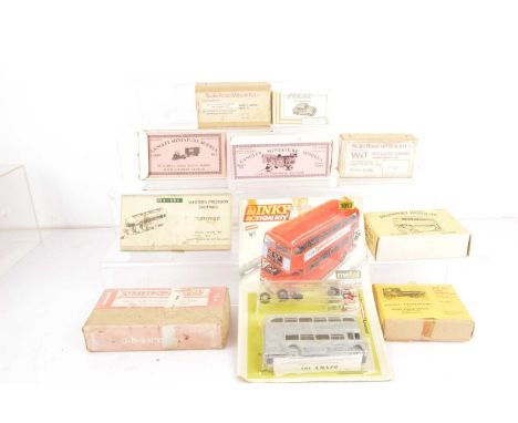 White metal 00 gauge Road Transport kits in original boxes some part assembled (12), comprising Varney Trolleybus, Cotswold D