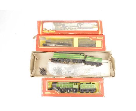 Kitmaster Hornby 00 gauge Steam Locomotives and tenders in original boxes (4), comprising Hornby  R759 Hall class 4-6-0 GW gr