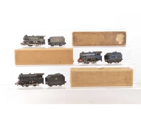 Boxed Trix (TTR) 00 Gauge 14v AC Locomotives and Tenders (3), three 0-4-0's with tenders comprising 46256 in BR dark blue liv