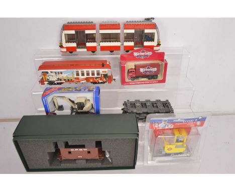 0n30 rolling stock with Lego tram and other items (6), comprising in original boxes Joella Ernie 1 Inspection vehicle , Bachm