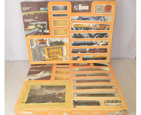 Lima H0 gauge Diesel and Electric Train sets in original boxes (2), Comprising Set 1801 with SNCF three-tone blue Diesel Loco