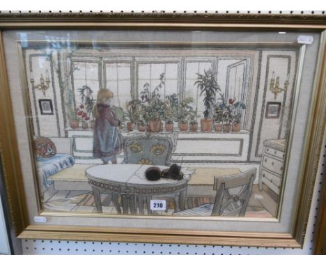 FRAMED TAPESTRY VIC/EDW. INTERIOR SCENE