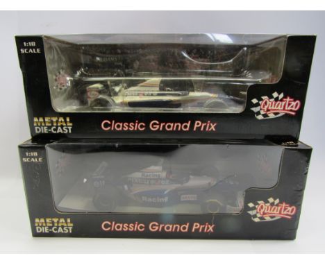 Two boxed Quartzo 1:18 scale diecast Formula One cars to include 18361 Williams FW17 D.Hill 1st 1995 Grand Prix of Hungary an