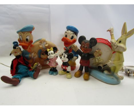 Mixed vintage Disney toys including lamps