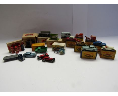 Eight boxed Moko Lesney Matchbox Series diecast vehicles and one unboxed example, four boxed Wardie Master 00 gauge models, a