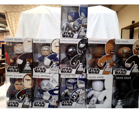 Eleven Star Wars mighty mugs, all in excellent condition, storage wear to boxes. P&amp;P Group 1 (£14+VAT for the first lot a