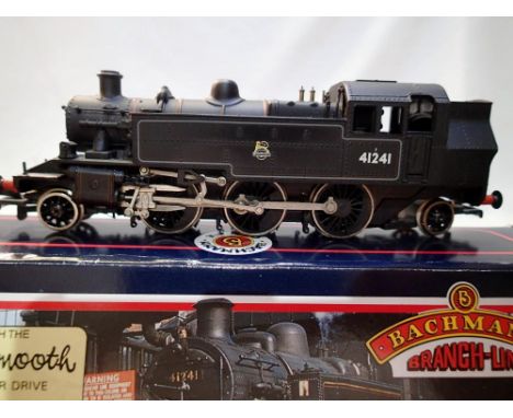 OO scale Bachman 31-451, Ivatt tank, 41241, black early crest, very good condition, no detail pack or paperwork, box in fair 