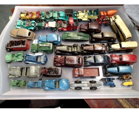 Selection of early Dinky toys car, light vans, bus, motorbike/sidecar, plus Matchbox Yesteryears, mostly in fair condition, s