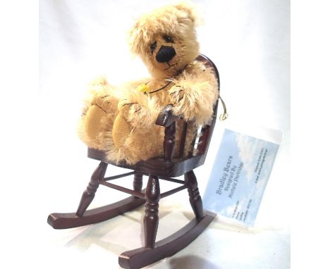 Bradley Bear, Ben, limited edition of 2, mohair, sat in rocking chair, in excellent condition, H: 20 cm. P&amp;P Group 1 (£14