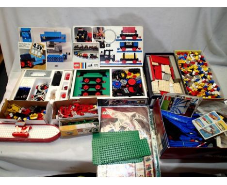 Selection of vintage LEGO including 103,171, train, motor set, plus bricks, book etc, contents of sets, unchecked for complet