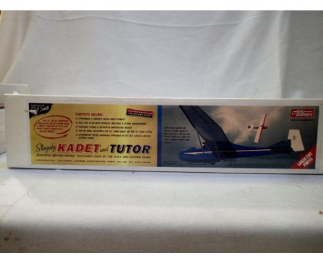 Aero Graphics Slingsby Kadet and Tutor model kit, balsa/tissue construction, rubber powered, sealed as new. P&amp;P Group 1 (