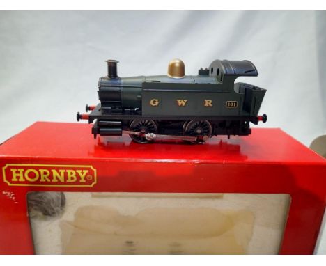 OO scale Hornby R2304 industrial 0.4.0 tank locomotive, GWR green 101, no couplings and paperwork, excellent condition, stora