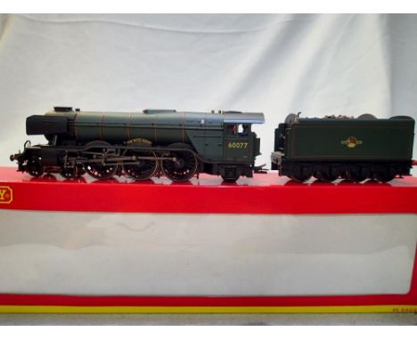 OO scale Hornby R2342, class A3, White Knight, 60077, late crest, detailed, one smoke detector detached but present, no coupl