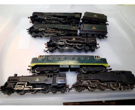 Hornby Dublo three rail locomotives to include Duchess of Montrose, Silver King, 2.6.4 tank plus two other 2.6.4 tanks conver