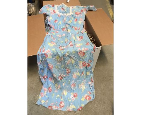 A box of assorted vintage clothing and costume CONDITION REPORTS Majority of the vintage style pieces are of a smaller size, 