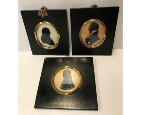 HINTON GIBBS "Gentleman facing right", a silhouette portrait bust study, oval, unsigned, inscribed on paper label verso "H Gi