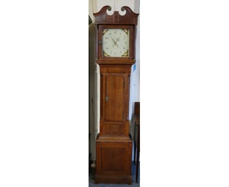 Jas. Musgrove, Burton - a Victorian mahogany and oak 30 hour longcase clock, the signed 12" painted dial with shell spandrels