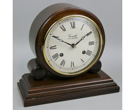 A mahogany cased manual wind mantle clock, by Committi of London.